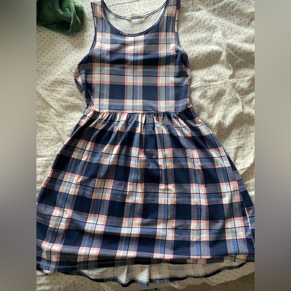 h&m checkered dress